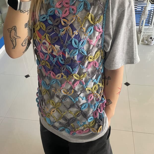 handmade net vest 핸드메이드 그물 조끼