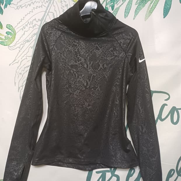 90)여/나이키 블랙 스네이크 패턴 기능성 긴팔 티셔츠