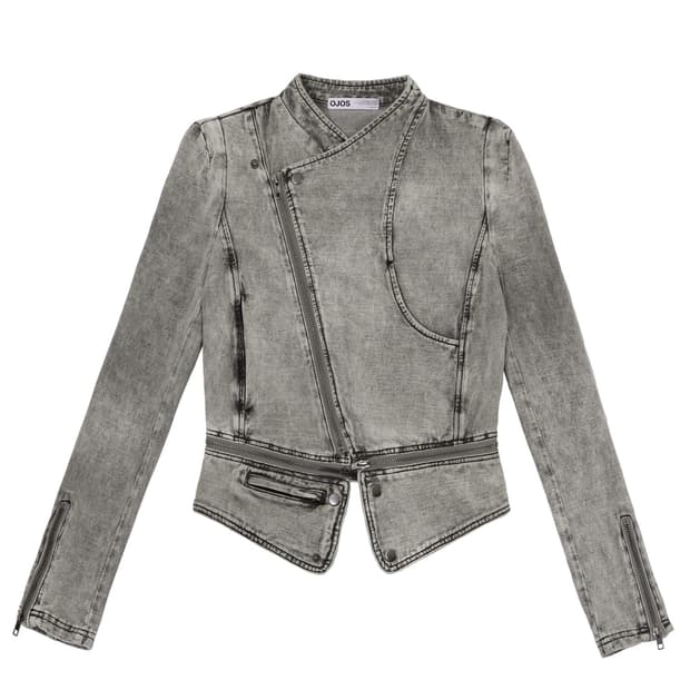 오호스 스판 데님 라이더 자켓