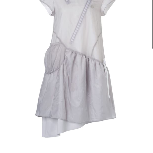 코이세이오 퍼프 셔링 원피스 퍼플 그레이