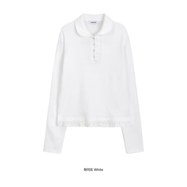 오헤시오 round collar frill 라운드 프릴 티셔츠