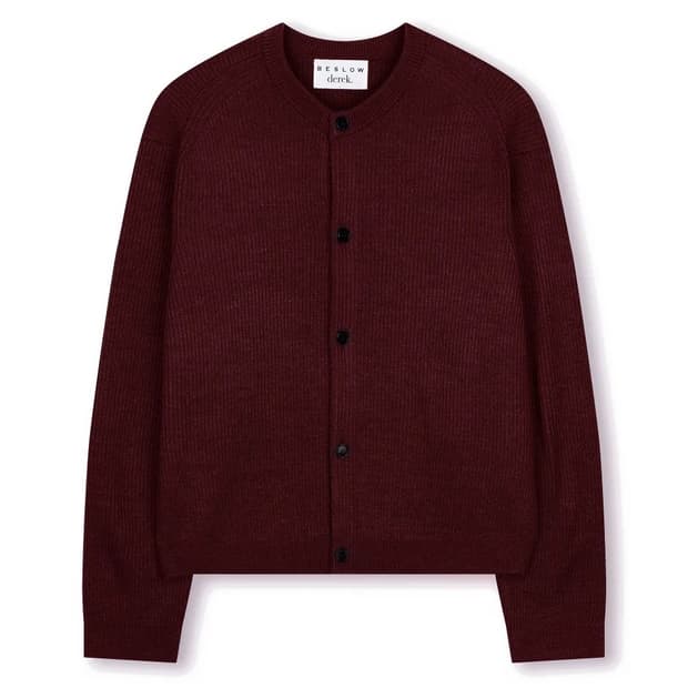 비슬로우 데릭 크롭 가디건 다크레드 L사이즈