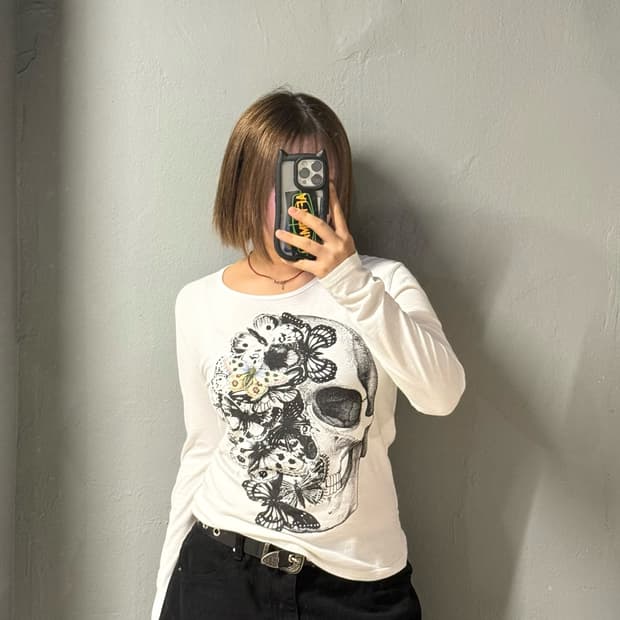 Xfrm skull & butterfly long sleeve