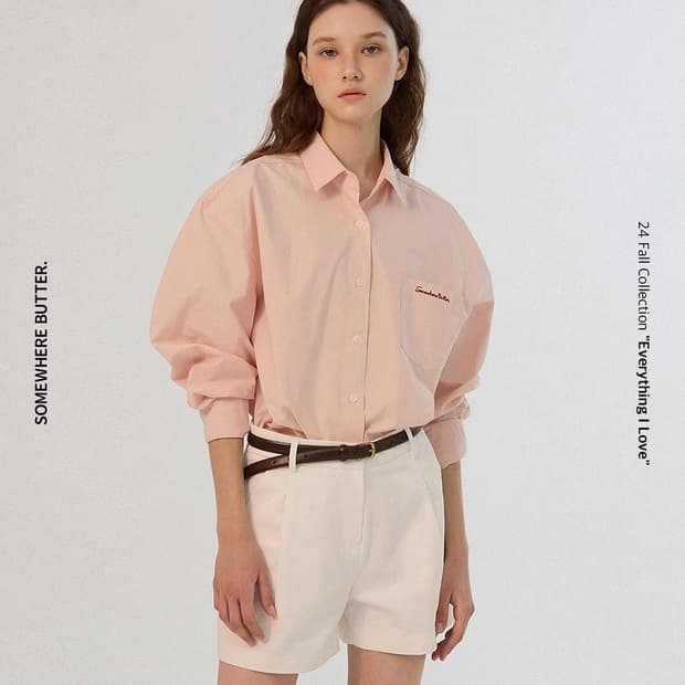 썸웨어버터 베이비 핑크 셔츠