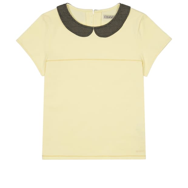 (새상품)코이세이오ROUND COLLAR HALF BLOUSE LEMON