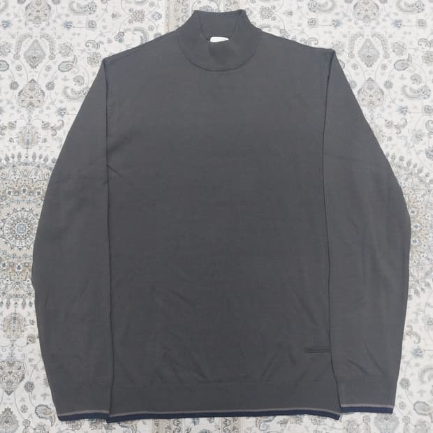 헨리코튼 그레이 모크넥 니트 105