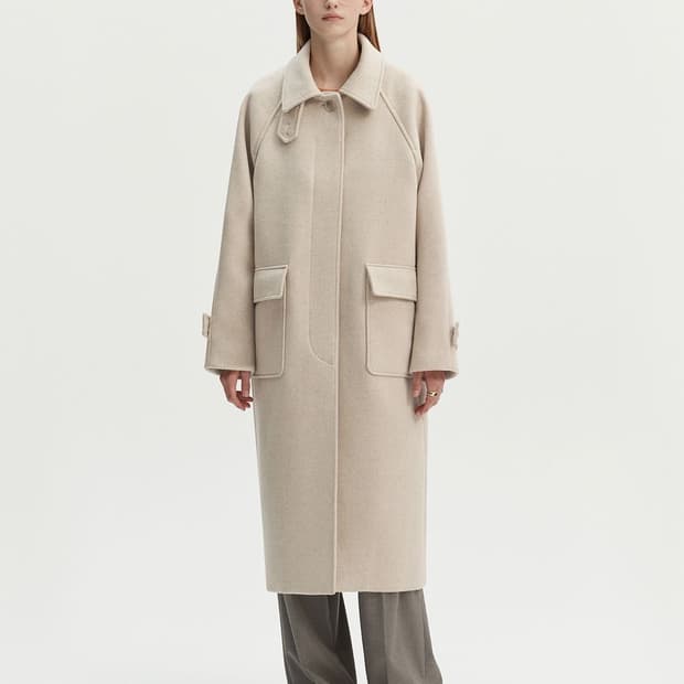 몽돌 MONGDOL 아이보리 울 롱 코트