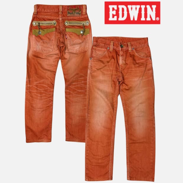 orenge fade western pocket jean
