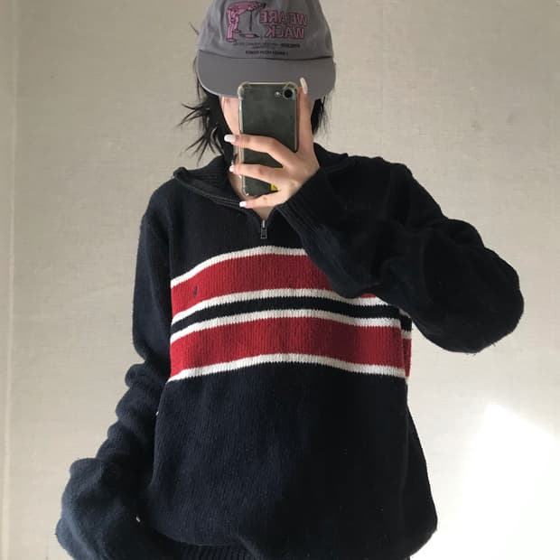 폴로 니트 반집업