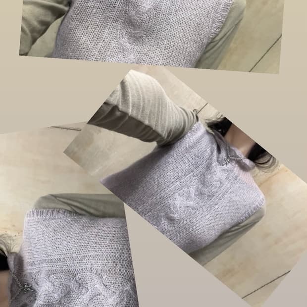 [직수입] 빈티지 터틀 넥 니트 탑 모브