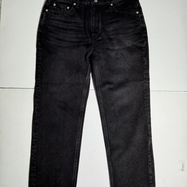 드로우핏 스트레이트 블랙 워싱 데님 팬츠