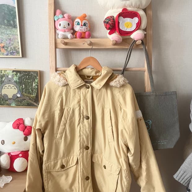 모리걸 빈티지 체크 후드 점퍼 💛🧡