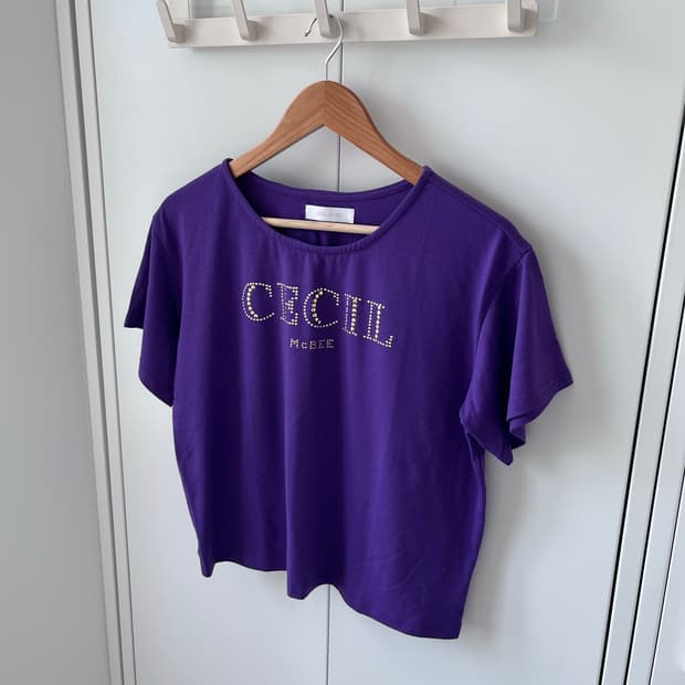Cecil mcbee 세실 맥비 비즈 반팔 티셔츠