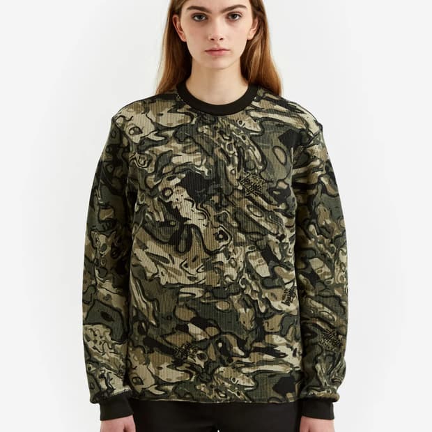 스투시 써몰 롱슬리브 베일 카모 M