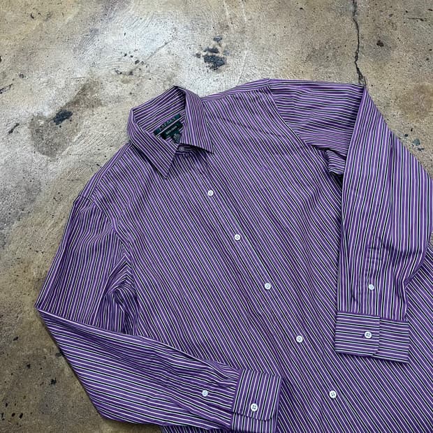 [정품/M] 폴로 랄프로렌 보라색 스트라이프 셔츠 b8
