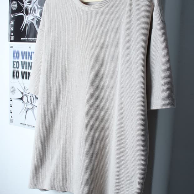 (XL) 자라 반팔 티셔츠 아이보리 골지 놈코어-H31699
