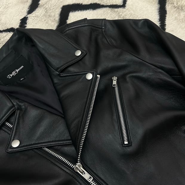 [XL]도프제이슨 램스킨 양가죽 라이더 자켓/블랙