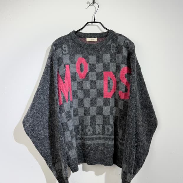 90s MODS 체커보드 모즈 니트