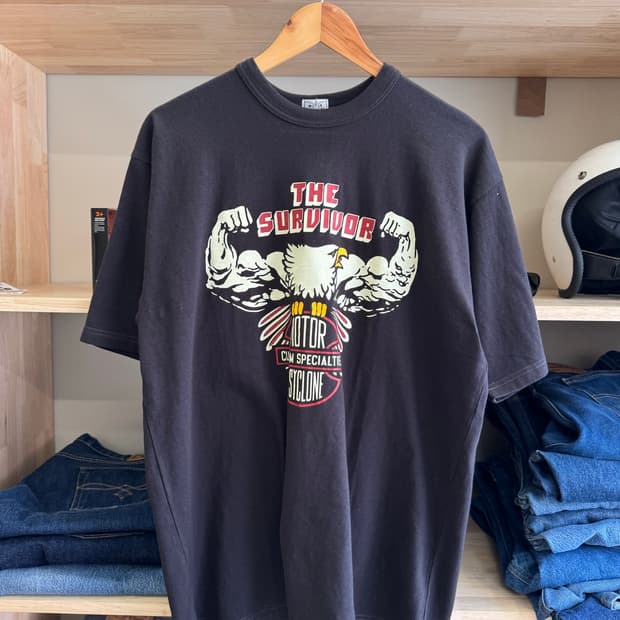 프리휠러스 모터 사이클론 티셔츠 블랙 xl