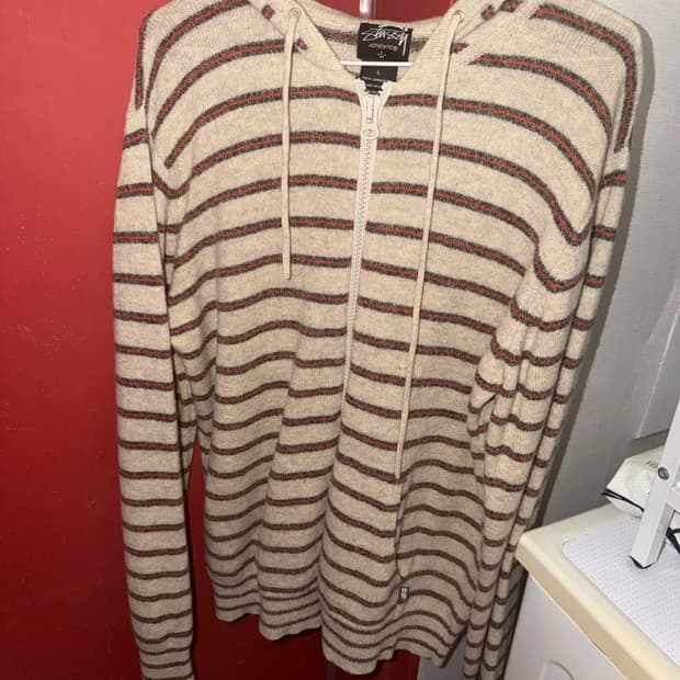 Stüssy Authentic 스트라이프 니트 집업