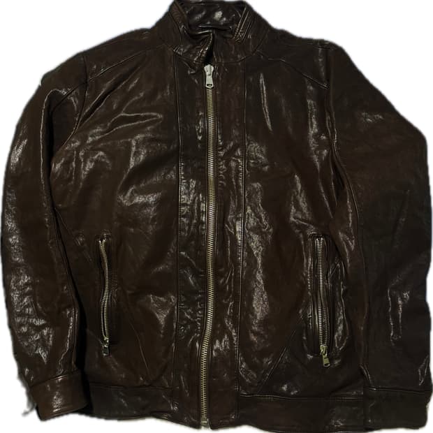 램스킨 다크브라운 양가죽레더자켓