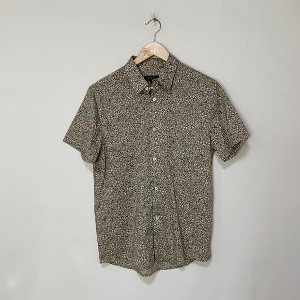 A.P.C. 아페쎄 일본 빈티지 플라워 패턴 모리걸 반팔 셔츠 블라우스
