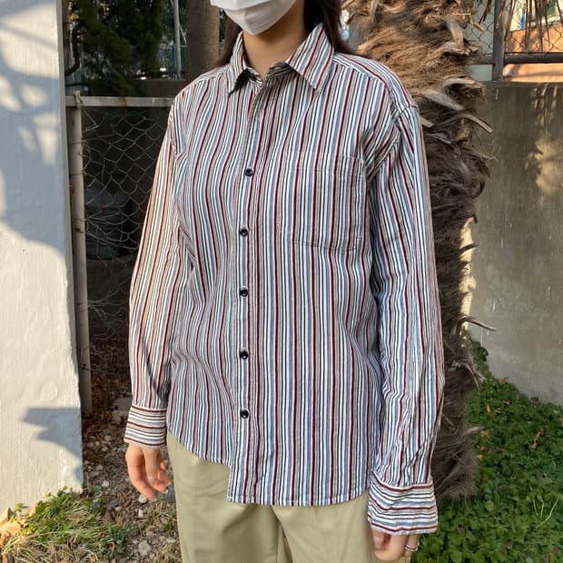 ADAMSON 멀티 컬러 버티컬 스트라이프 셔츠