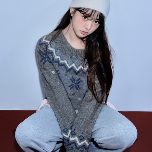 로라로라 노르딕 니트 그레이