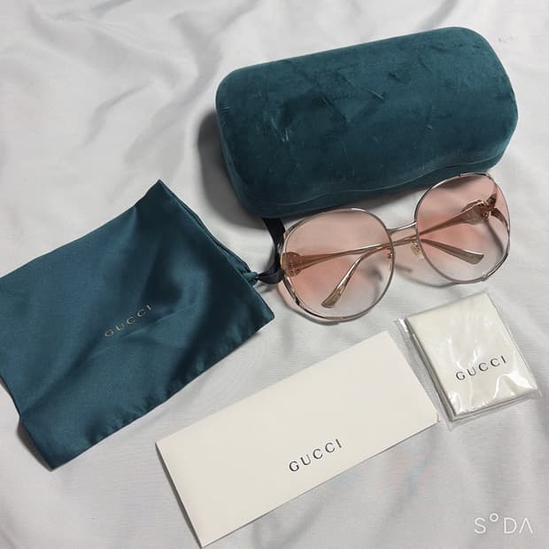 구찌 GG 라운드 선글라스 핑크 렌즈 풀세트