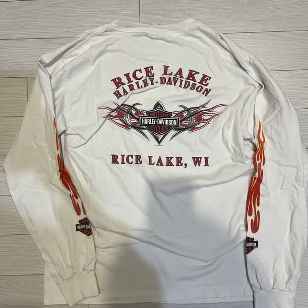 할리데이비슨 빈티지 롱슬리브 L 플레임 made in USA