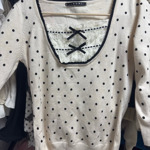 잉그니 도트 레이스 리본 갸루 로맨틱갸루 히메갸루 라떼갸루