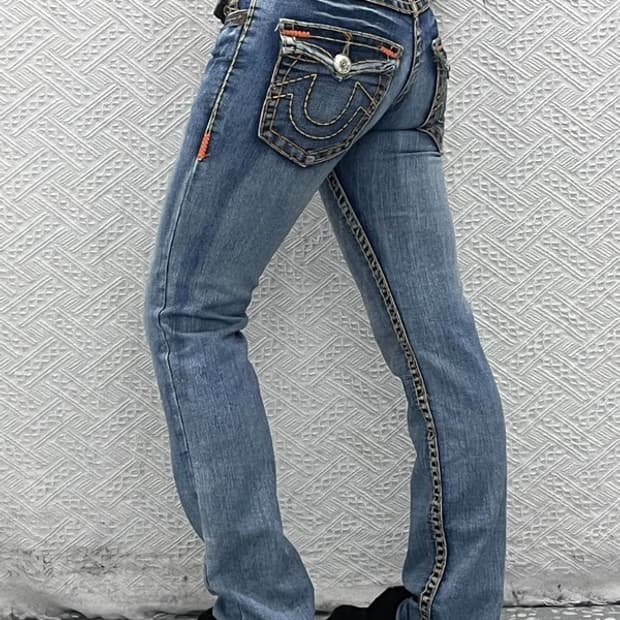 트루릴리전 조이슈퍼티 올드스쿨 Y2K 키치 데님팬츠 27인치 C08421