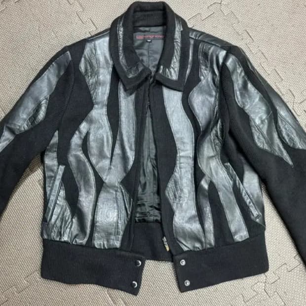 이상봉 램스킨 아플리케 울니트 자켓