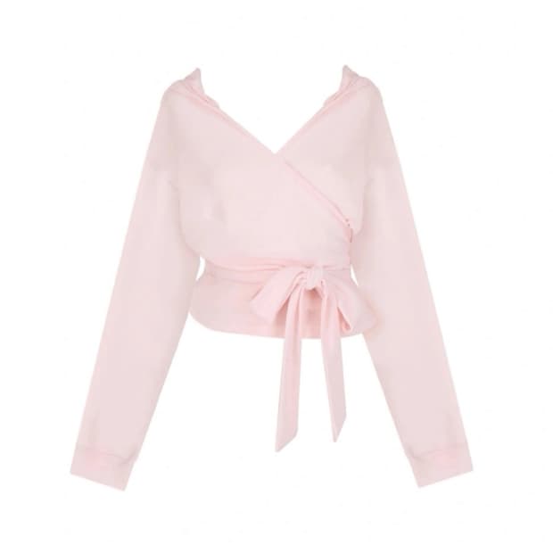 클라시에 klassier 딸기우유 핑크 가디건 후드 랩 가디건