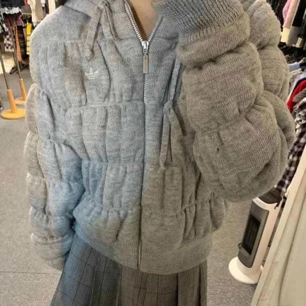 adidas 아디다스 니트 패딩 와투케 스포티 아디다스 대장 빈티지패딩