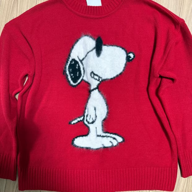 스테레오 바이널즈 스누피 앙고라 니트