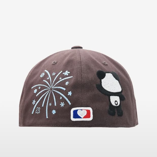 더뮤지엄비지터 판다 스냅백 모자 브라운
