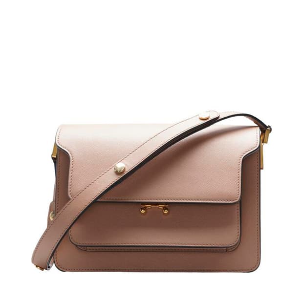 (중고) 마르니 베이지 사피아노 트렁크 미듐 숄더백