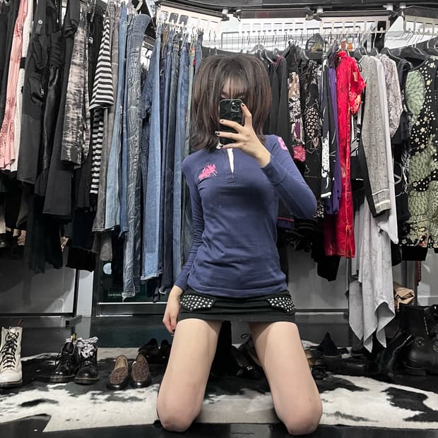 폴로 랄프로렌 슬림핏 카라 롱슬리브