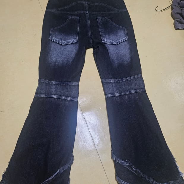 비엘알 Blr destoyed crush double line denim