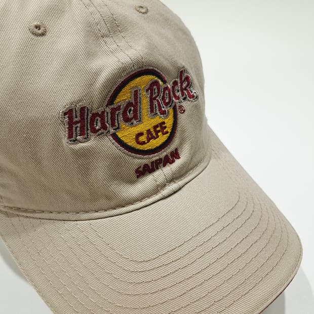 CL918 하드락카페 90s 사이판 베이지 볼캡 모자