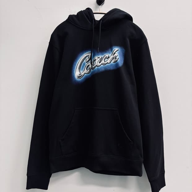 COACH 코치 로고 후드티 블랙