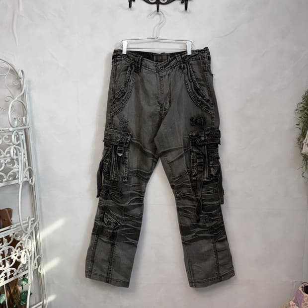 Washing gray grunge multi pocket 카고팬츠