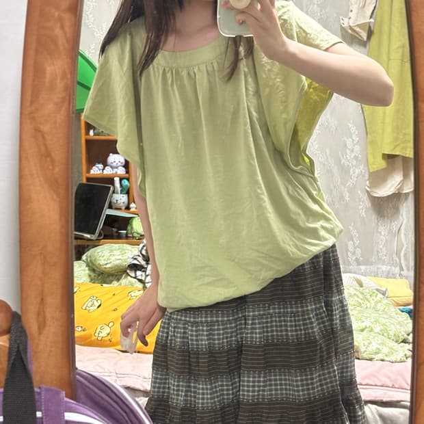 일본 빈티지 모리걸 하구미 반소매 반팔 티셔츠 블라우스 카모메산장 마루