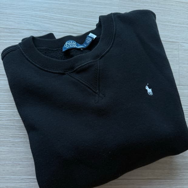 폴로 랄프로렌 플리스 크루넥 풀오버 맨투맨 블랙 sp사이즈 판매