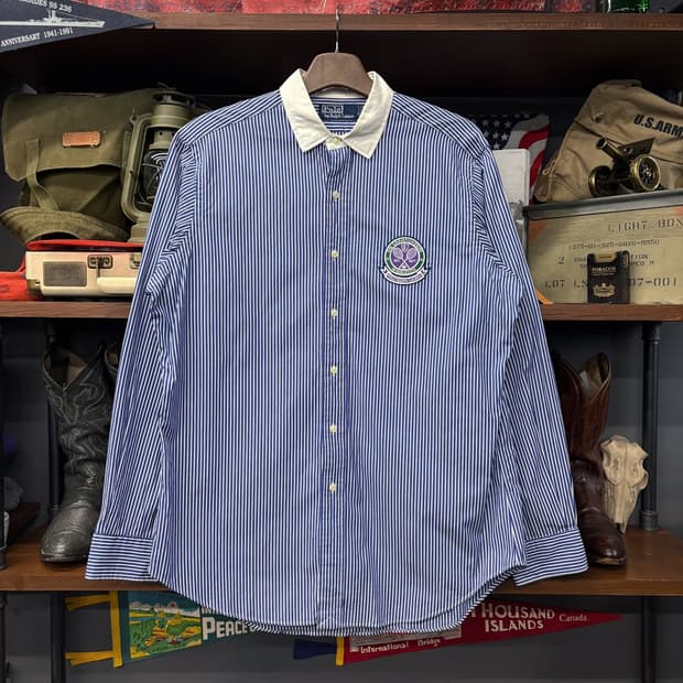 90s 폴로 랄프로렌 윔블던 니트드레스 스트라이프 저지셔츠 N445