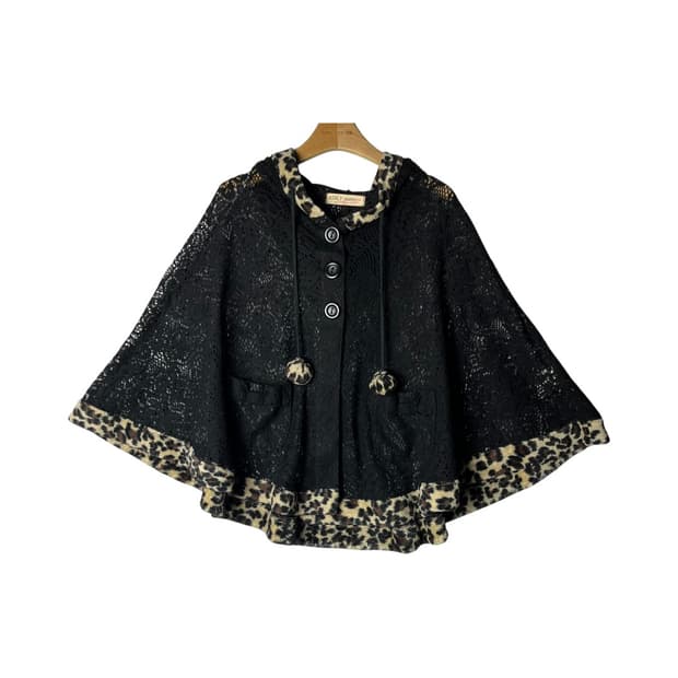 [AIRLY momo] 갸루 레오파드 펀치 케이프