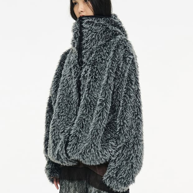 cerric 세릭 헤어리 바라클라바 집업 차콜