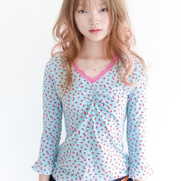 little strawberry lace top (mint)