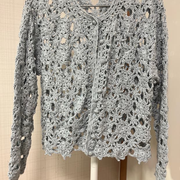 크로쉐 니트 가디건